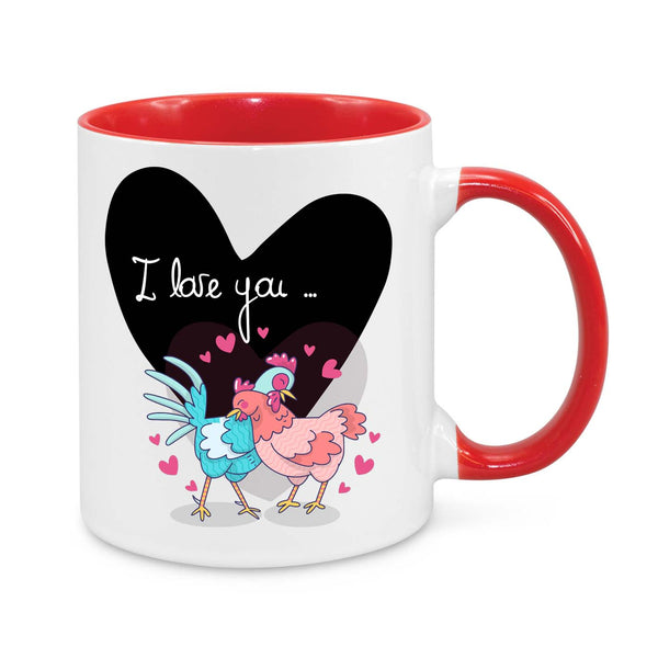 I Love You Mug β Cute Romantic Coffee Cup β Funny Chicken Couple Gift
