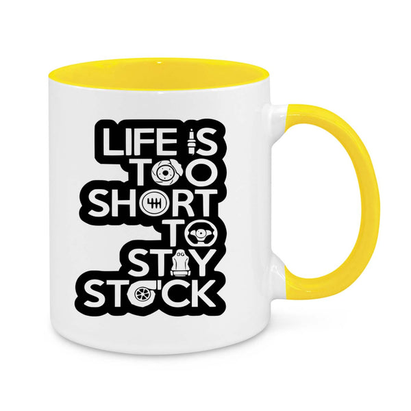 "Life Is Too Short to Stay Stock" JDM Enthusiast Mug – Perfect for Car Modders & Gearheads!