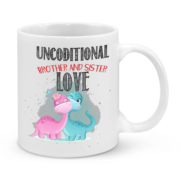 Brother & Sister Love Mug – Cute Dinosaur Sibling Gift | Unbreakable Bond Coffee Cup