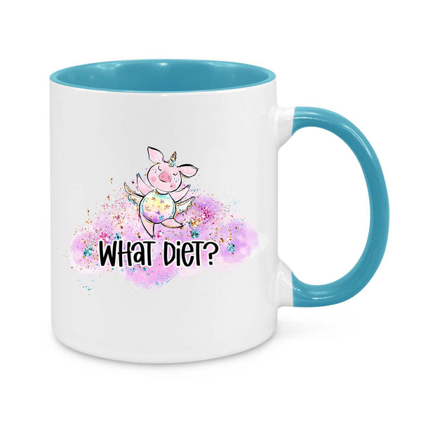 "What Diet?" Funny Unicorn Pig Mug – Cute & Whimsical Gift for Food Lovers