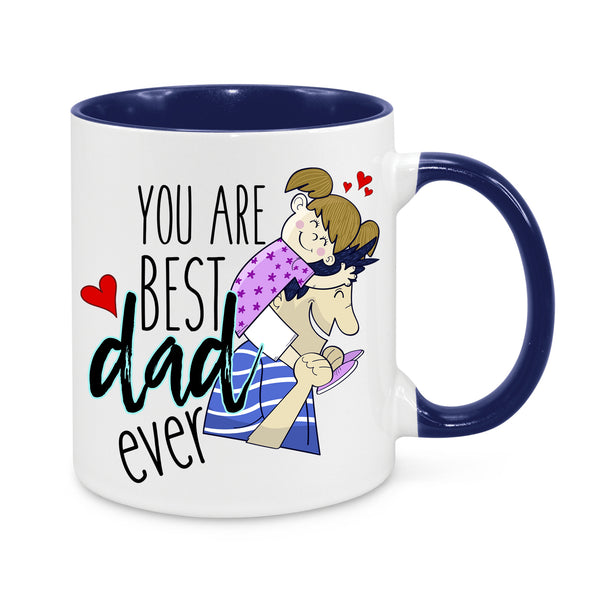 Best Dad Ever Coffee Mug – Thoughtful Father's Day Gift – Dad & Daughter Illustration