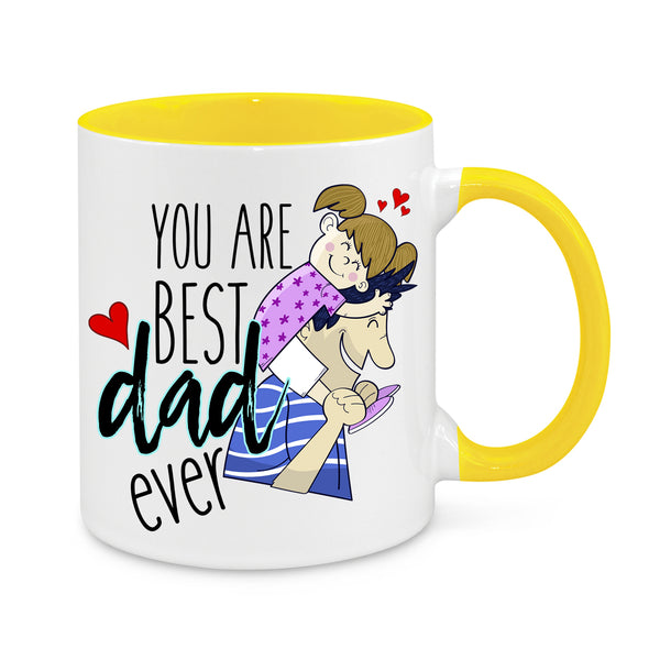 Best Dad Ever Coffee Mug – Thoughtful Father's Day Gift – Dad & Daughter Illustration