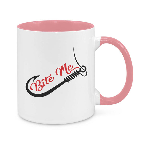 Funny Fishing Coffee Mug - "Bite Me" Hook Design for Fishermen & Outdoor Lovers