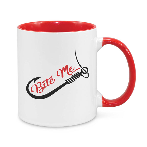Funny Fishing Coffee Mug - "Bite Me" Hook Design for Fishermen & Outdoor Lovers