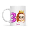Personalised with Name & Custom Cartoon Face Birthday Mug – Kids Birthday Gift Cup with Balloon Age & Custom Character – Available in 11oz, 6oz & Enamel Options