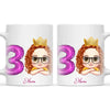 Personalised with Name & Custom Cartoon Face Birthday Mug – Kids Birthday Gift Cup with Balloon Age & Custom Character – Available in 11oz, 6oz & Enamel Options