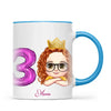 Personalised with Name & Custom Cartoon Face Birthday Mug – Kids Birthday Gift Cup with Balloon Age & Custom Character – Available in 11oz, 6oz & Enamel Options