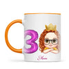 Personalised with Name & Custom Cartoon Face Birthday Mug – Kids Birthday Gift Cup with Balloon Age & Custom Character – Available in 11oz, 6oz & Enamel Options