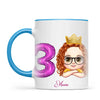 Personalised with Name & Custom Cartoon Face Birthday Mug – Kids Birthday Gift Cup with Balloon Age & Custom Character – Available in 11oz, 6oz & Enamel Options