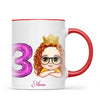 Personalised with Name & Custom Cartoon Face Birthday Mug – Kids Birthday Gift Cup with Balloon Age & Custom Character – Available in 11oz, 6oz & Enamel Options