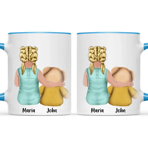 Personalised Child & Teddy Bear Mug – Customisable Character & Teddy