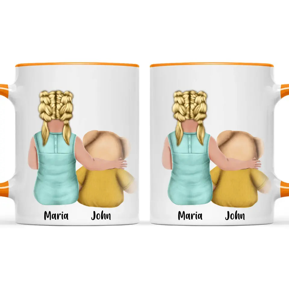 Personalised Child & Teddy Bear Mug – Customisable Character & Teddy