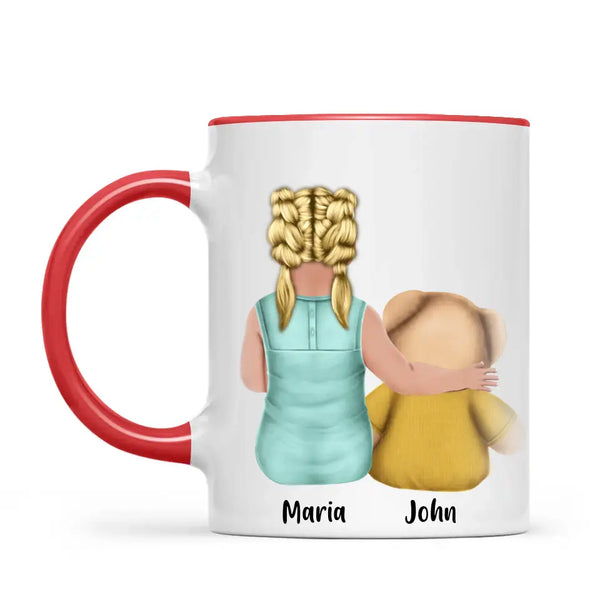 Personalised Child & Teddy Bear Mug – Customisable Character & Teddy