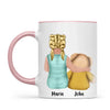Personalised Child & Teddy Bear Mug – Customisable Character & Teddy