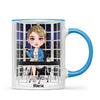 Personalised Business Woman Mug – Customisable Hair, Outfit & Name