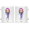 Personalised Girl Character Mug – Customisable Hair, Eyes, Outfit & Name