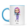 Personalised Girl Character Mug – Customisable Hair, Eyes, Outfit & Name