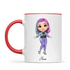 Personalised Girl Character Mug – Customisable Hair, Eyes, Outfit & Name