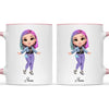 Personalised Girl Character Mug – Customisable Hair, Eyes, Outfit & Name