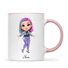 Personalised Girl Character Mug – Customisable Hair, Eyes, Outfit & Name