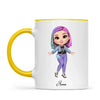 Personalised Girl Character Mug – Customisable Hair, Eyes, Outfit & Name