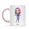 Personalised Girl Character Mug – Customisable Hair, Eyes, Outfit & Name