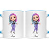 Personalised Girl Character Mug – Customisable Hair, Eyes, Outfit & Name