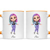 Personalised Girl Character Mug – Customisable Hair, Eyes, Outfit & Name