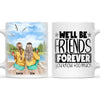 Personalised Best Friends Mug – Custom Two Girls by the Lake Design