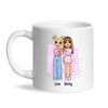 Personalised Best Friends Mug – Custom Cartoon Girls Coffee Cup Gift for Besties