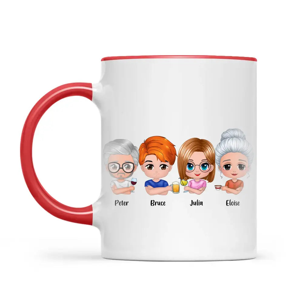 Family Fun: Customizable Cartoon Family Mug