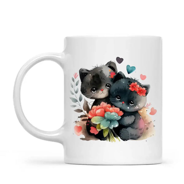 Cute Cat Mug with Funny Quote - Eat Sleep Meow Repeat - Adorable Kitten Illustration Coffee Cup for Cat Lovers, Gifts, and Daily Use