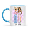 Personalised Best Friends Mug – Custom Cartoon Girls Coffee Cup Gift for Besties