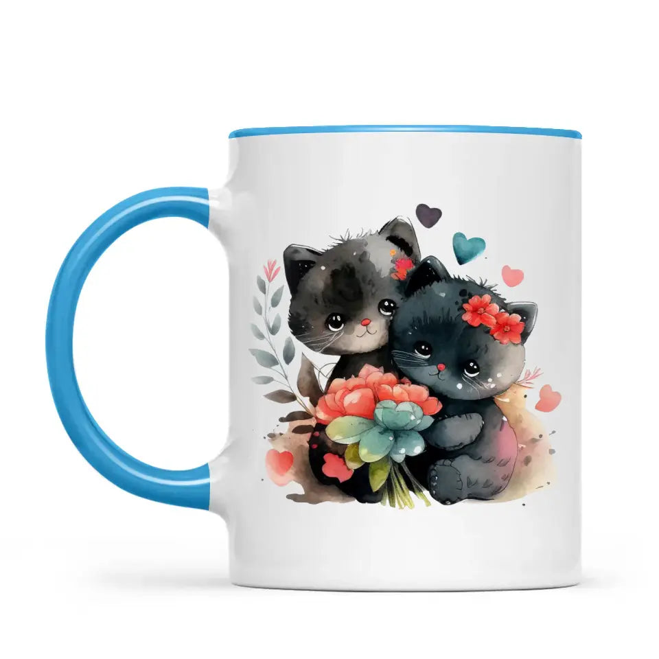 Cute Cat Mug with Funny Quote - Eat Sleep Meow Repeat - Adorable Kitten Illustration Coffee Cup for Cat Lovers, Gifts, and Daily Use