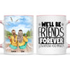 Personalised Best Friends Mug – Custom Two Girls by the Lake Design