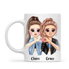Personalised Best Friends Mug - Customise Hair, Eyes & Outfit - BFF Gift - 11oz Ceramic - NZ Made