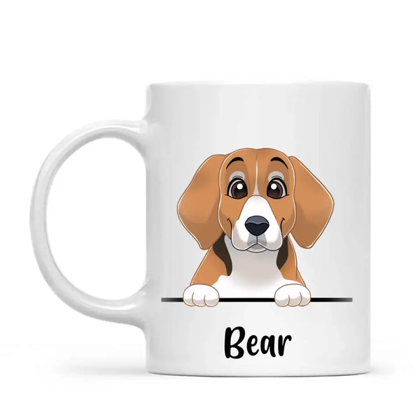 Pick-a-Boo Dog: Personalised Cartoon Dog Mug