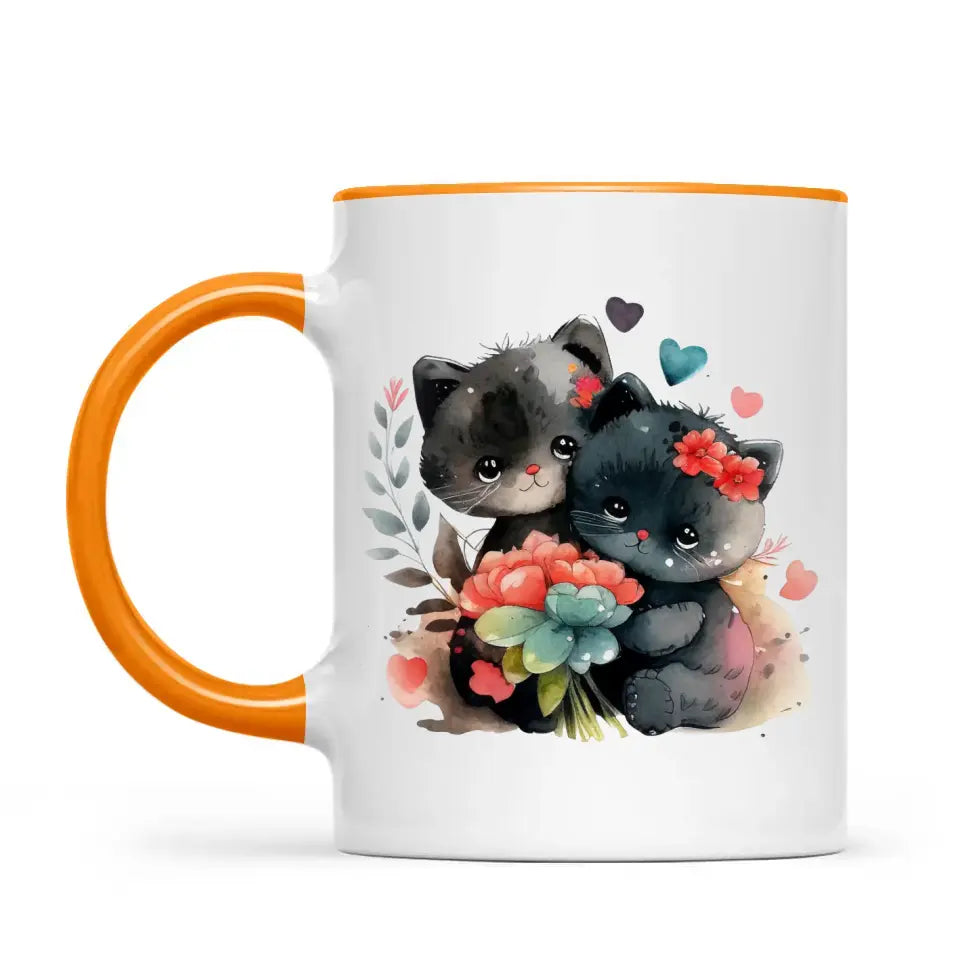 Cute Cat Mug with Funny Quote - Eat Sleep Meow Repeat - Adorable Kitten Illustration Coffee Cup for Cat Lovers, Gifts, and Daily Use