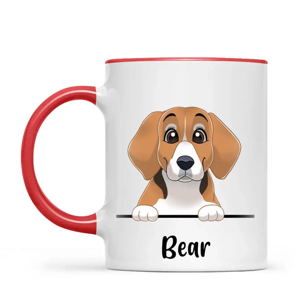 Pick-a-Boo Dog: Personalised Cartoon Dog Mug