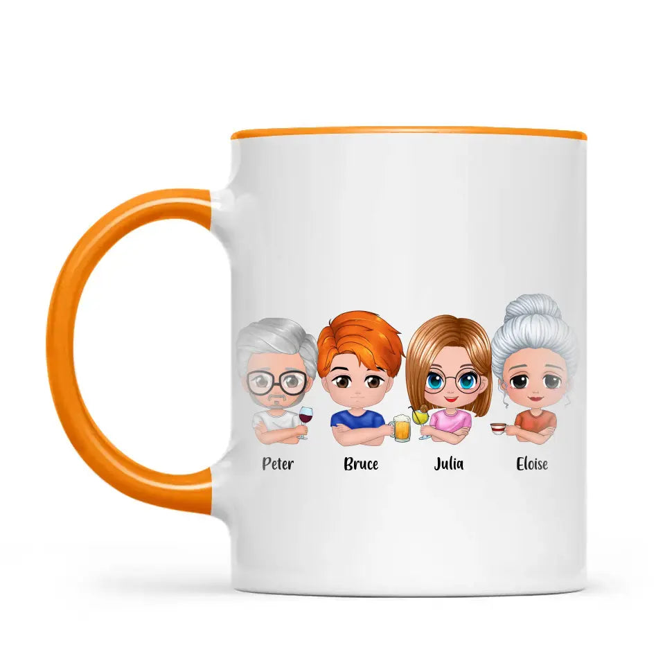 Personalised Family Mug – Cute Chibi Cartoon Style