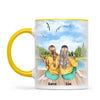 Personalised Best Friends Mug – Custom Two Girls by the Lake Design