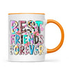 Personalised Best Friends Mug – Custom Cartoon Girls Coffee Cup Gift for Besties