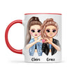 Personalised Best Friends Mug - Customise Hair, Eyes & Outfit - BFF Gift - 11oz Ceramic - NZ Made