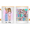 Personalised Best Friends Mug – Custom Cartoon Girls Coffee Cup Gift for Besties
