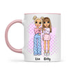 Personalised Best Friends Mug – Custom Cartoon Girls Coffee Cup Gift for Besties