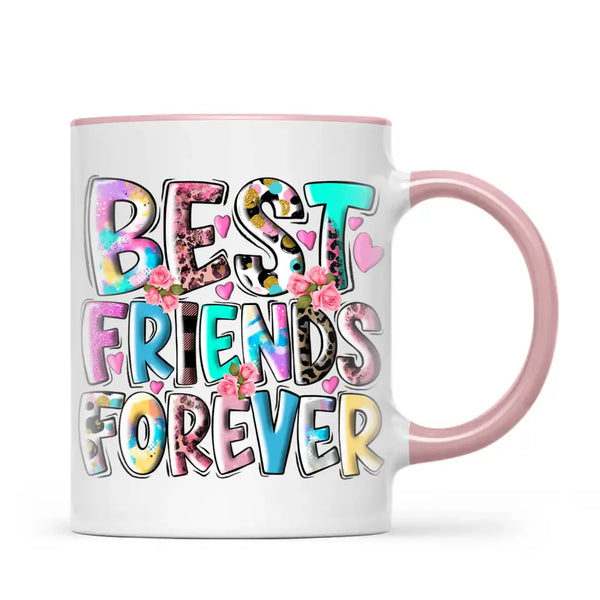 Personalised Best Friends Mug – Custom Cartoon Girls Coffee Cup Gift for Besties