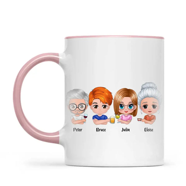 Family Fun: Customizable Cartoon Family Mug