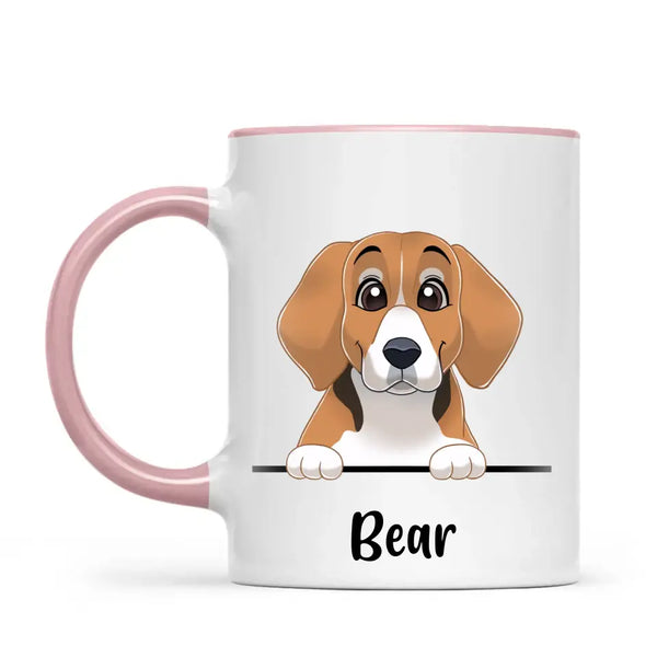 Pick-a-Boo Dog: Personalised Cartoon Dog Mug