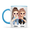 Personalised Best Friends Mug - Customise Hair, Eyes & Outfit - BFF Gift - 11oz Ceramic - NZ Made