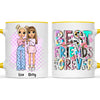 Personalised Best Friends Mug – Custom Cartoon Girls Coffee Cup Gift for Besties